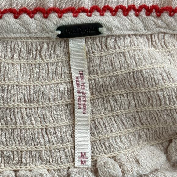 Free People Size M Wind Willow Shift Peasant Mini Dress Hippie Festival - Picture 3 of 7